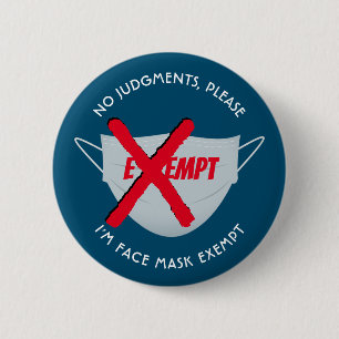 Badge Rond 5 Cm Bleu sarcelle   MASQUE DE VISAGE EXONÉRÉE