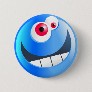 Badge Rond 5 Cm bleu-smilie