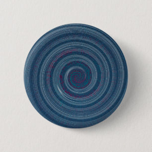 Badge Rond 5 Cm bleu spiral - hypnotique