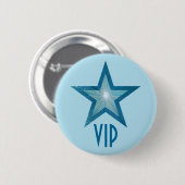 Badge Rond 5 Cm Bleu Star 'VIP' bouton bleu pâle (Devant & derrière)
