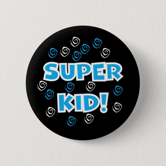 Badge Rond 5 Cm Bleu superbe d'enfant (Devant)