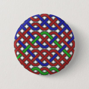 Badge Rond 5 Cm Bleu, vert et rouge céleste noeuds