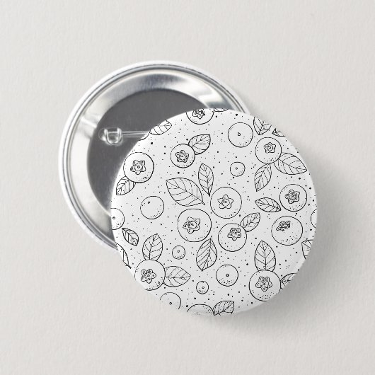 Badge Rond 5 Cm Bleuets en noir et blanc (Devant & derrière)