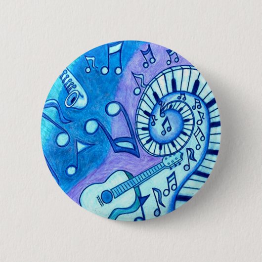 Badge Rond 5 Cm Bleus (Devant)