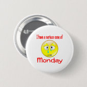 Badge Rond 5 Cm Bleus de lundi (Devant & derrière)
