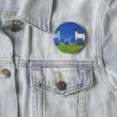 Badge Rond 5 Cm Bleus layette (En situation)