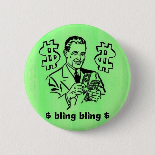 Badge Rond 5 Cm bling bling, $ $ bling bling (Devant)