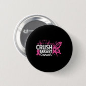 Badge Rond 5 Cm Bling Pink Ribbon 2 (Devant & derrière)