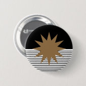 Badge Rond 5 Cm Blocage noir blanc et soleil Brown (Devant & derrière)