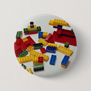 Badge Rond 5 Cm Blocs constitutifs colorés pour des enfants