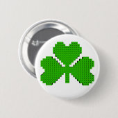 Badge Rond 5 Cm Blocs de construction shamrock Dessin (Devant & derrière)