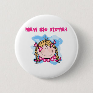 Badge Rond 5 Cm Blond Girl New Big Sister
