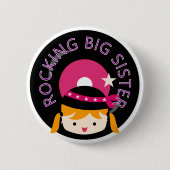 Badge Rond 5 Cm Blond Rocking Big Sister (Devant)