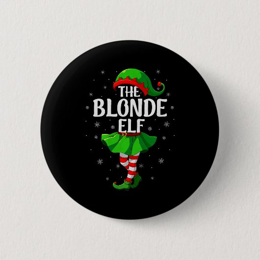 Badge Rond 5 Cm Blonde Elf Christmas Girls Women Elf Squad Xmas Fa (Devant)
