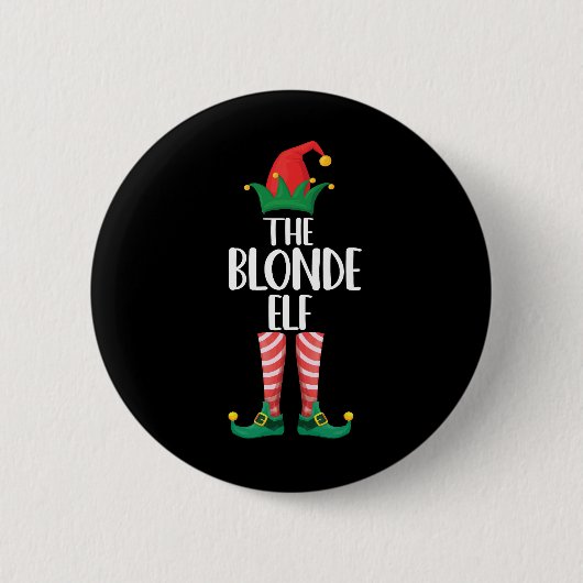 Badge Rond 5 Cm Blonde Elf Correspondant Famille de Noël Elf (Devant)