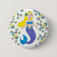 Blonde natation Sirène fille bulles Océan mer