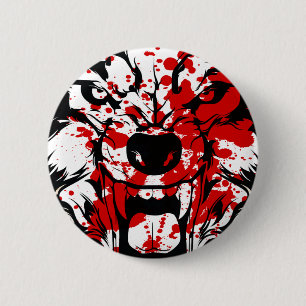 Badge Rond 5 Cm Bloody Wolf