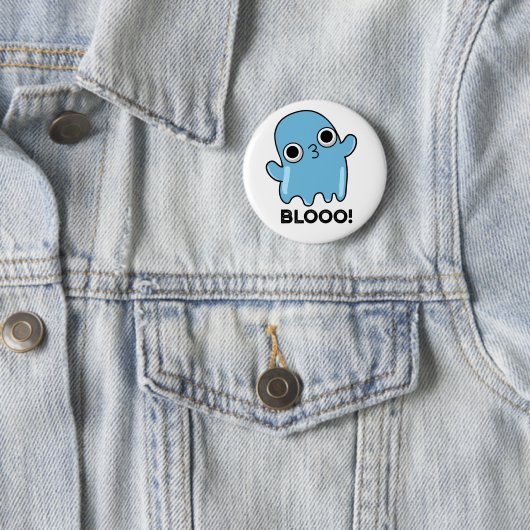 Badge Rond 5 Cm Blooo Funny Blue Ghost Pun (En situation)