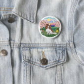 Badge Rond 5 Cm Blossoms - Blenheim Cavalier (En situation)
