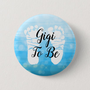 Badge Rond 5 Cm Blue Baby Boy Ombre Gigi à être un cadeau Baby sho