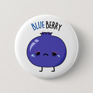Badge Rond 5 Cm Blue Berry Funny Blueberry Pun