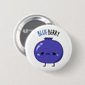 Badge Rond 5 Cm Blue Berry Funny Blueberry Pun (Devant & derrière)