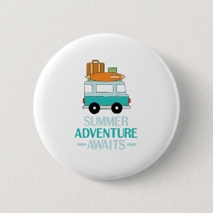 Badge Rond 5 Cm Blue Cartoon Van Best Family Aventure Vacances
