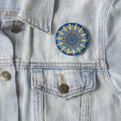 Badge Rond 5 Cm Blue Chakra Kaleidoscope Thunder_Cove (En situation)
