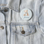 Badge Rond 5 Cm Blue Elegant Teddy Bear Button (En situation)