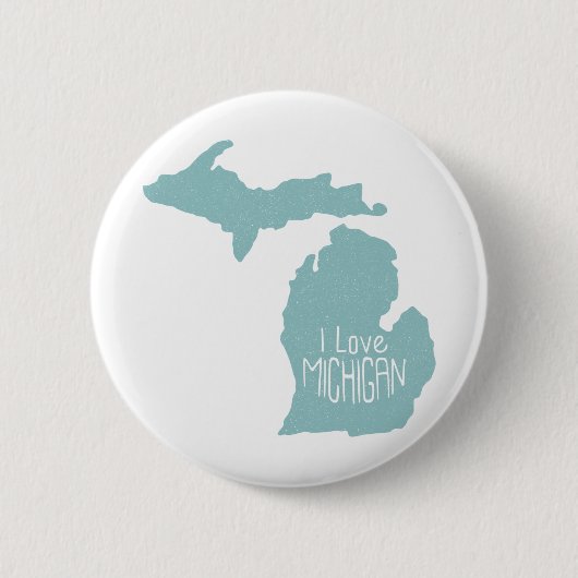 Badge Rond 5 Cm Blue Grey I Love Michigan Silhouette (Devant)
