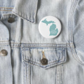 Badge Rond 5 Cm Blue Grey I Love Michigan Silhouette (En situation)