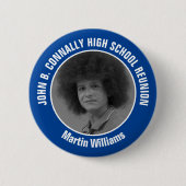 Badge Rond 5 Cm Blue High School Reunion Yearbook Photo (Devant)