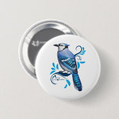 Badge Rond 5 Cm Blue Jay (Devant & derrière)
