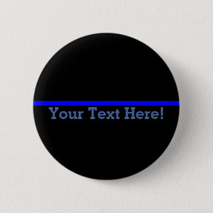 Badge Rond 5 Cm Blue Line mince symbolique personnalisent ceci