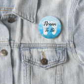 Badge Rond 5 Cm Blue Nonna sera un cadeau Baby shower Empreinte (En situation)