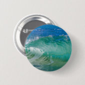 Badge Rond 5 Cm Blue Ocean Summer Beach Waves (Devant & derrière)