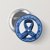 Badge Rond 5 Cm Blue Paisley Awareness Blue Ribbon (Devant & derrière)