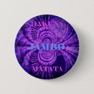 Badge Rond 5 Cm Blue Sky Hakuna Matata Kenya Giraffe Tissé Art C
