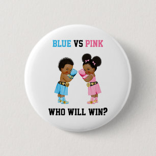 Badge Rond 5 Cm Blue Vs Pink Qui Gagnera Le Thème De Boxe Genre Ré
