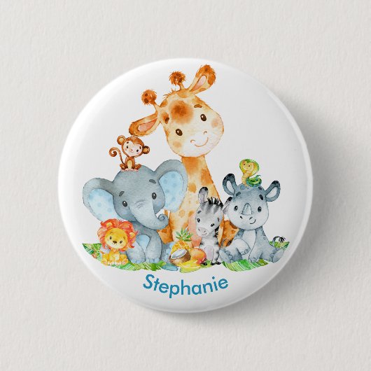 Badge Rond 5 Cm Blue Watercolor Cute (Devant)