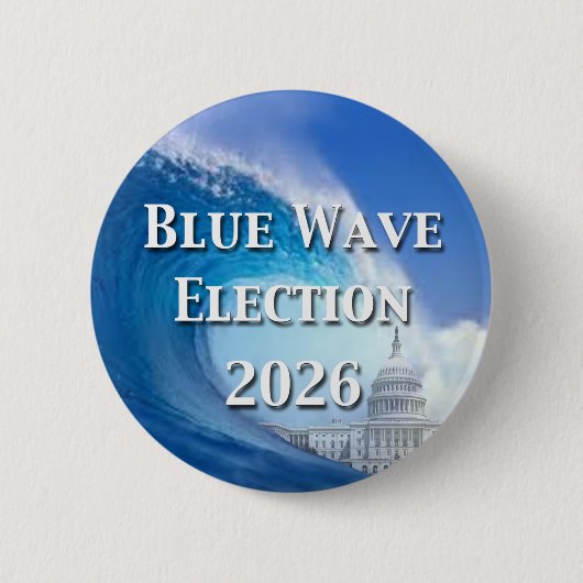 Badge Rond 5 Cm Blue Wave Election 2026 (Devant)