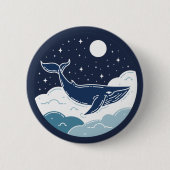 Badge Rond 5 Cm Blue Whale Dream (Devant)