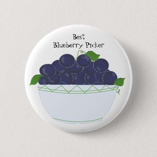 Badge Rond 5 Cm Blueberries - Meilleur sélecteur de bleuets (Devant)