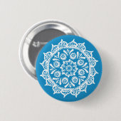 Badge Rond 5 Cm Bluebird Mandala (Devant & derrière)