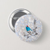 Badge Rond 5 Cm Bluebird Watching pour Père Noël (Devant & derrière)
