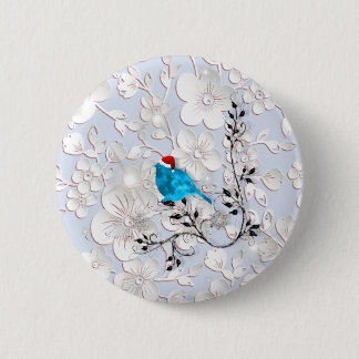 Badge Rond 5 Cm Bluebird Watching pour Père Noël
