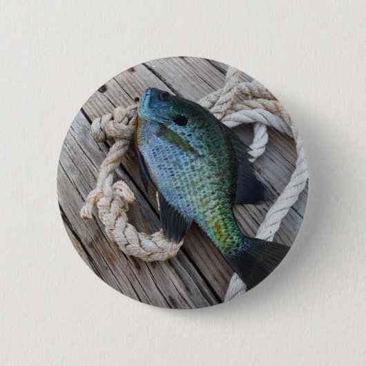 Badge Rond 5 Cm bluegill sur quai (Devant)