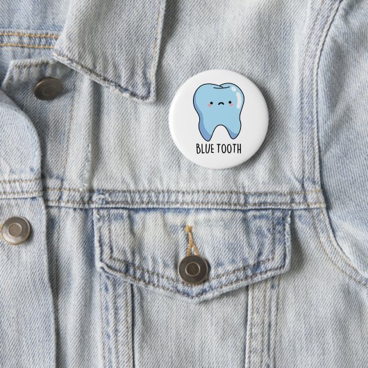 Badge Rond 5 Cm Bluetooth Funny Technique Bleu Douille (En situation)