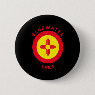 Badge Rond 5 Cm Bluewater Lake State Park Nouveau-Mexique Nm Drape
