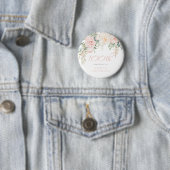 Badge Rond 5 Cm Blush & Ivory Floral 100e fête d'anniversaire (En situation)